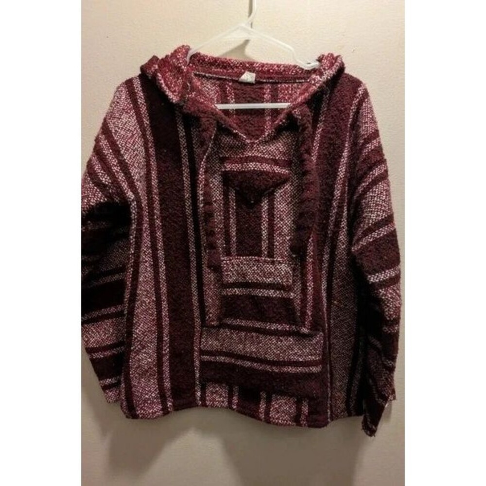 Burgundy and white Baja Hoodie size Medium